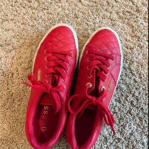 Guess Vibrant Red Quilted Sneakers